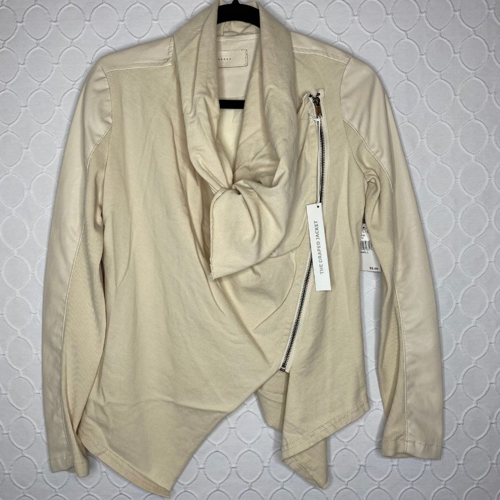 NWT Blank NYC Faux Leather Drape Moto Jacket - Picture 3 of 7